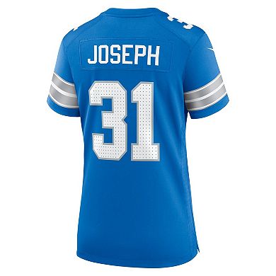 Women's Nike Kerby Joseph Blue Detroit Lions Team Game Jersey