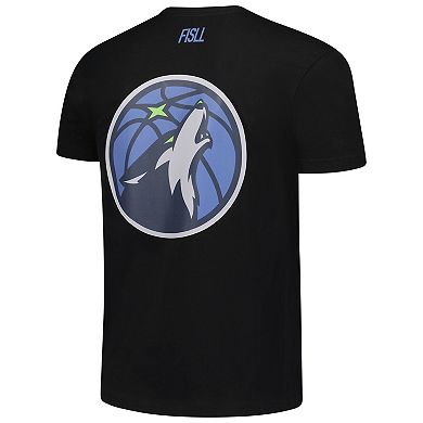 Unisex FISLL Black Minnesota Timberwolves Oversize Logo T-Shirt