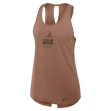 Women's Nike Brown Cleveland Browns Glory Crisscross Performance Tank Top