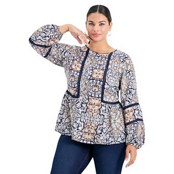 Avenue Women's Plus Size Bridget Lace Detail Blouse