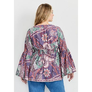Avenue Women's Plus Size Arlo Bell Sleeve Tunic