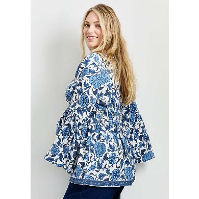 Avenue Women's Plus Size Arlo Bell Sleeve Tunic