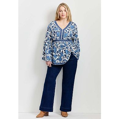 Avenue Women's Plus Size Arlo Bell Sleeve Tunic