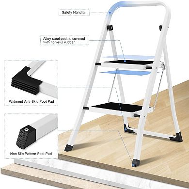 Lightweight Folding Step Stools with Anti-Slip Pedal