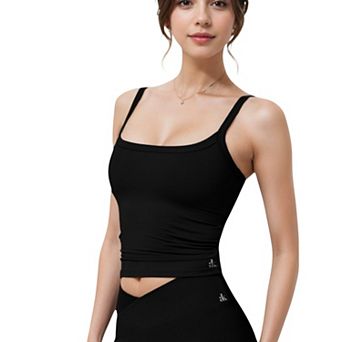 Women's Square Neck Tank Top with Spaghetti Straps