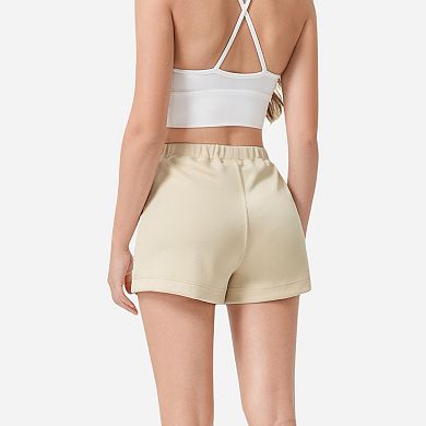 Women's High Waist Elastic Shorts with Side Pockets
