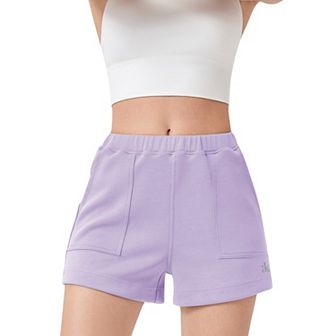 Women's High Waist Elastic Shorts with Side Pockets