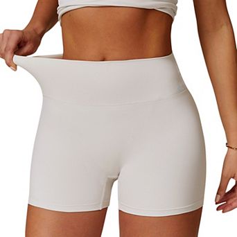Women's High Waist Ruched Seamless Shorts with Stretch Fabric