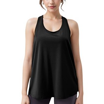 Women's Lightweight Racerback Tank Top with Textured Stripe Pattern