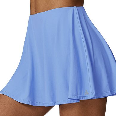 Women's High Waist Flowy Athletic Skirt with Built-In Shorts