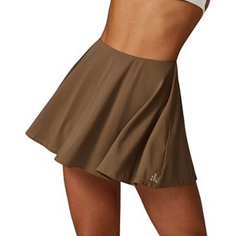 Women's High Waist Flowy Athletic Skirt with Built-In Shorts