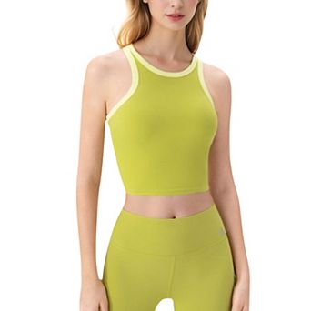 Women's Contrast Trim High Neck Crop Top