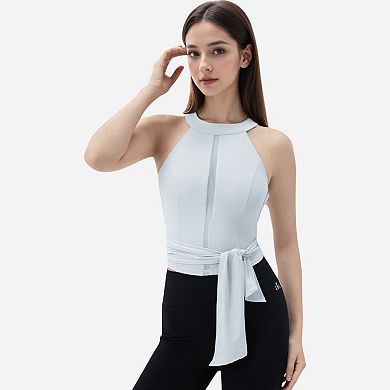 Women's Halter Neck Wrap Tie Athletic Tank Top