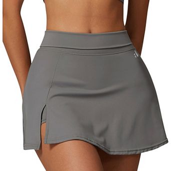 Women's High Waist Athletic Skort with Side Slit and Inner Shorts