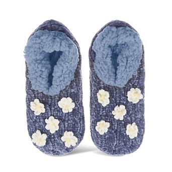 Women's Cozy Daisies Chenille Sherpa Lined Slippers