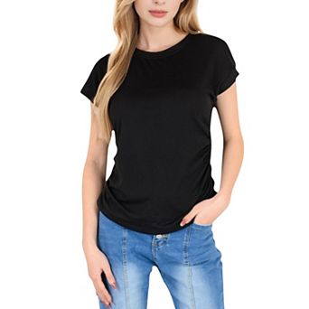 Women's Short Sleeve Crew Neck Relaxed Fit Casual Tee