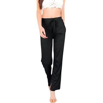 Women's High Waist Wide Leg Lounge Pants with Drawstring