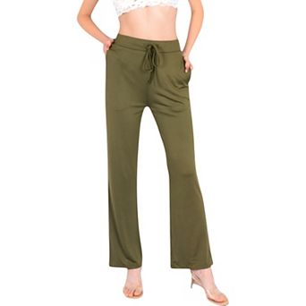 Women's High Waist Wide Leg Lounge Pants with Drawstring