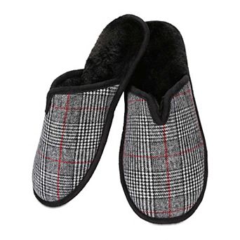 Men's Glen Plaid Plush Slippers