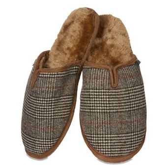 Men's Glen Plaid Plush Slippers
