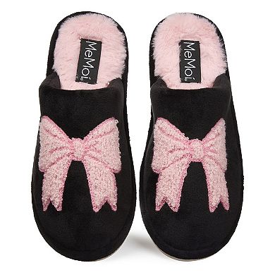 Women's Bow Plush Memory Foam Slippers