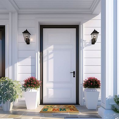 Kate Aurora Hello Summer Bristled Outdoor Heavy Duty Welcome Mat