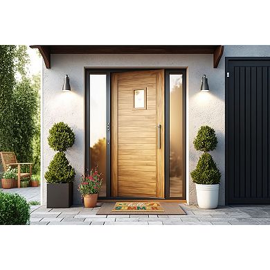 Kate Aurora Hello Summer Bristled Outdoor Heavy Duty Welcome Mat