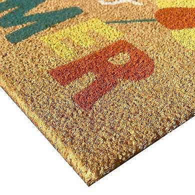 Kate Aurora Hello Summer Bristled Outdoor Heavy Duty Welcome Mat