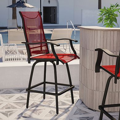 Flash Furniture Outdoor Stool - 30 inch Patio Bar Stool / Garden Chair (Set of 2)