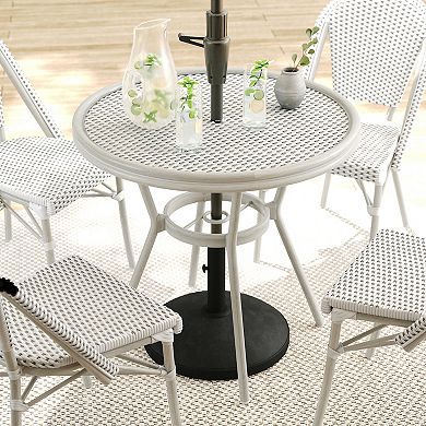 Martha Stewart Indoor-Outdoor Bistro Dining Table with 4 Stackable Bistro Chairs