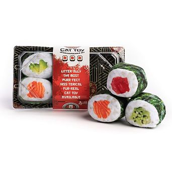 Fabcat Sushi Tray With 6 Sushi Rolls Interactive Cat Toys