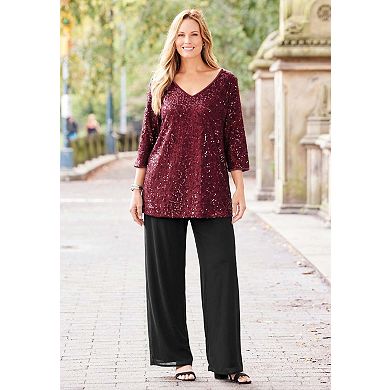 Catherines Women's Plus Size Allover Sequin Tunic