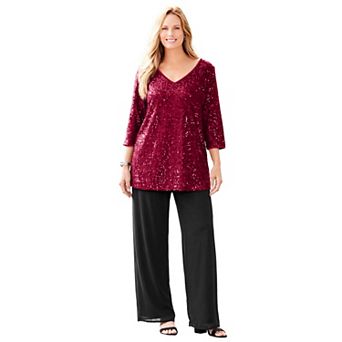 Catherines Women's Plus Size Allover Sequin Tunic