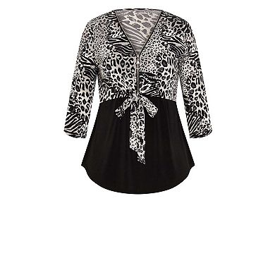 Avenue Women's Plus Size Lia Contrast Top