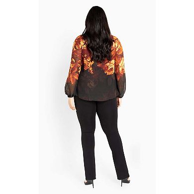 Avenue Women's Plus Size Iris Placement Shirt