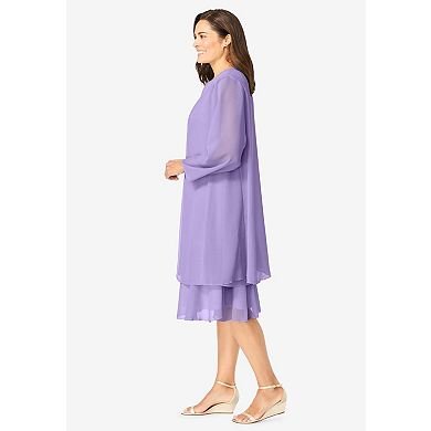 Woman Within Plus Size Petite 2-Piece Jacket Dress