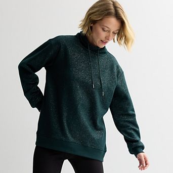 Women's Tek Gear® Ultra Soft Fleece Shine Funnel Neck Tunic Sweatshirt