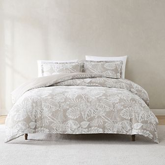 Lush Decor Bali Tropical Leaves Gauze Jacquard 3 pc Duvet Cover Set
