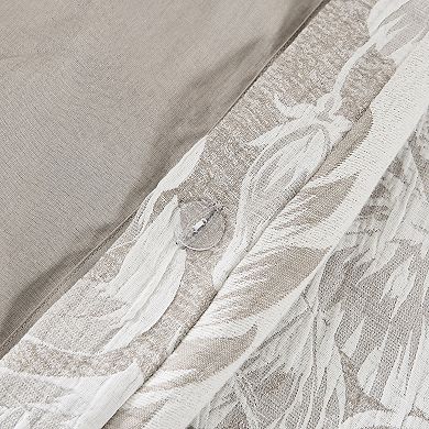 Lush Decor Bali Tropical Leaves Gauze Jacquard 3-Piece Duvet Cover Set