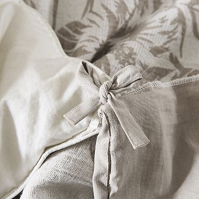 Lush Decor Bali Tropical Leaves Gauze Jacquard 3-Piece Duvet Cover Set