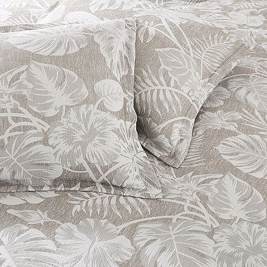 Lush Decor Bali Tropical Leaves Gauze Jacquard 3-Piece Duvet Cover Set