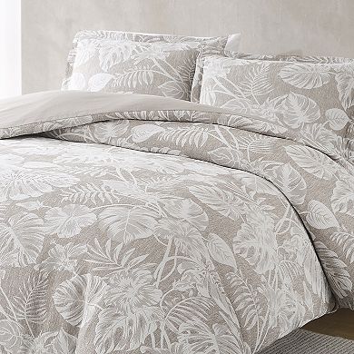Lush Decor Bali Tropical Leaves Gauze Jacquard 3-Piece Duvet Cover Set