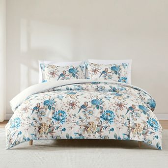 Lush Decor Bird & Hydrangea Reversible 3 pc Duvet Cover Set