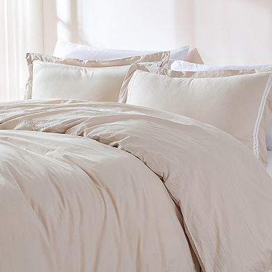 Lush Decor Doris Eyelet Inset Trim 3-Piece Duvet Cover Set