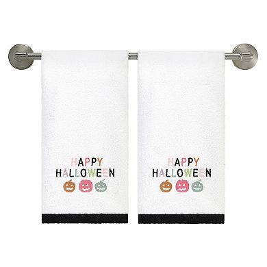 Avanti 2-Pack Happy Halloween Pastel Pumpkins Hand Towel