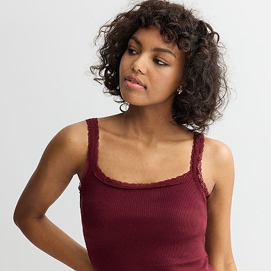 Juniors' SO® Lace Trim Cami