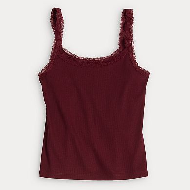 Juniors' SO® Lace Trim Cami