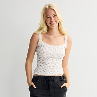 Juniors' SO® Lace Trim Cami