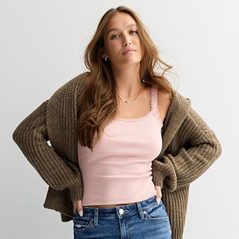 Juniors' SO® Lace Trim Cami