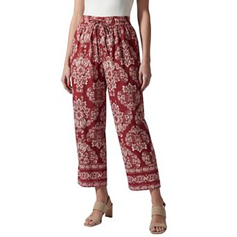 Roaman's Women's Plus Size Wide Leg Cotton Crop Pant